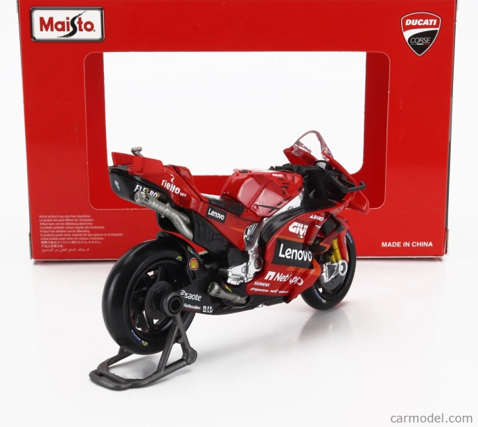 Maisto Ducati Set 2x Desmosedici Gp23 Team Lenovo N 1 World Champion Motogp Season 2023 Francesco Bagnaia + N 23 Motogp Season 2023 Enea Bastianini 1:18 Red