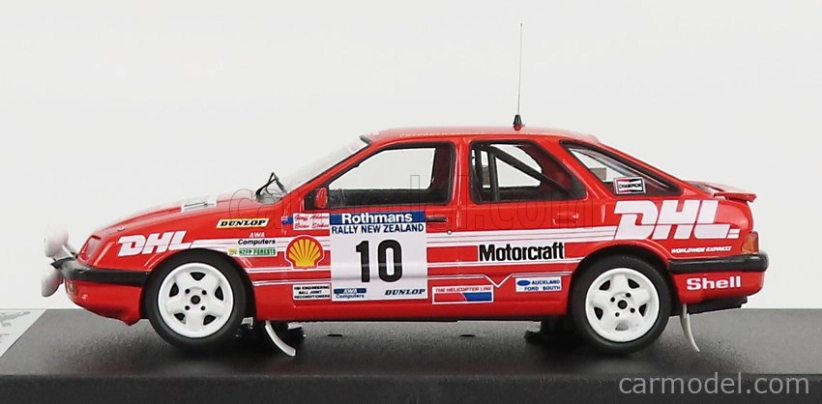 Trofeu Ford england Sierra Xr4x4 (night Version) N 10 Rally New Zealand 1988 B.stokes - G.adams 1:43 Červená Bílá
