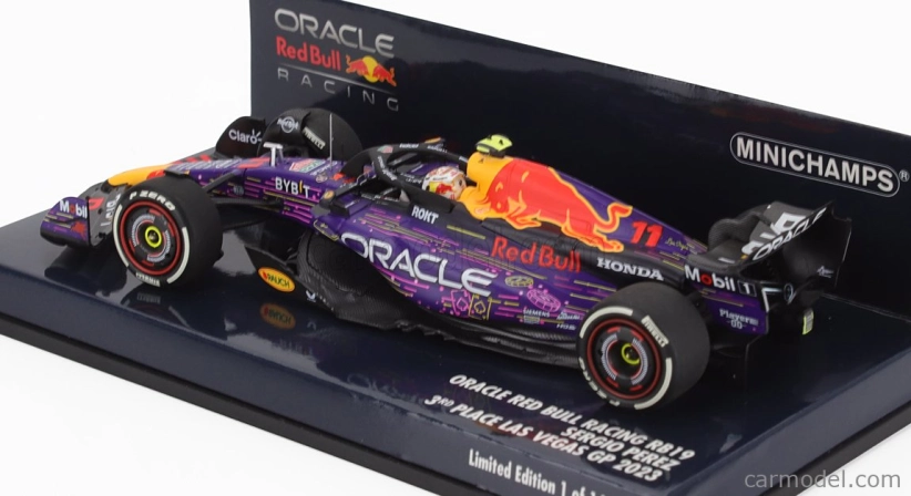 Minichamps Red bull F1 Rb19 Team Oracle Red Bull Racing N 11 3. Las Vegas Usa Gp 2023 Sergio Perez 1:43 Fialová žltá červená