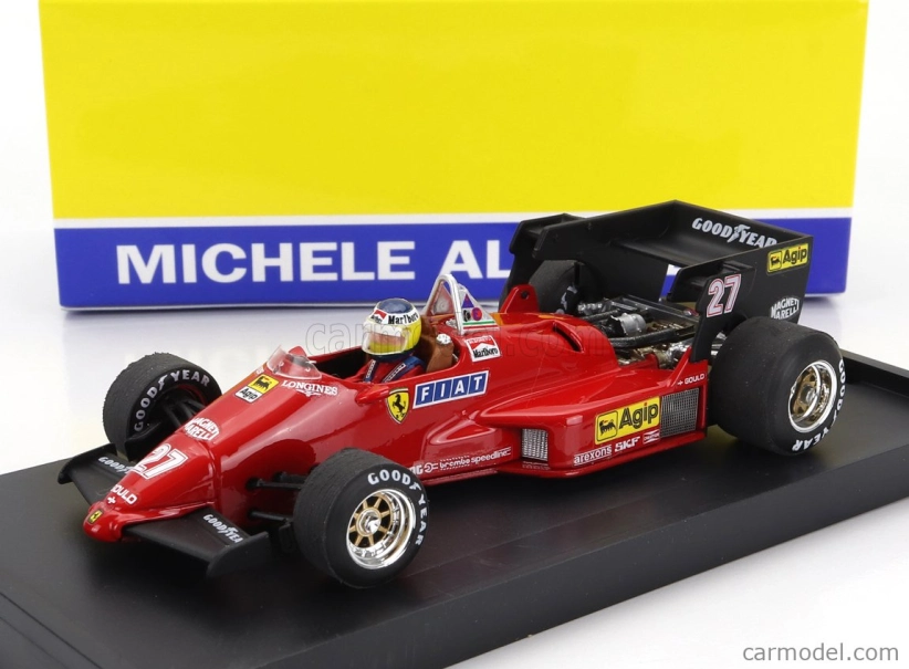 Brumm Ferrari F1 126c4 N 27 Winner Belgium Gp 1984 Michele Alboreto - S figúrkou vodiča 1:43 Červená čierna