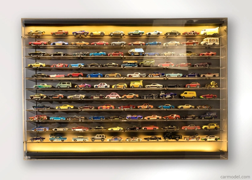 Atlantic Vetrina display box Espositore - Pre 120 Cars 1/64 Lungh.lenght Cm 89.0 X Largh.width Cm 8.0 X Alt.height Cm 61.0 (altezza Utile Tra I Ripiani Cm 4.5 Inner Height Among Shelves) 1:64 Plastic Display