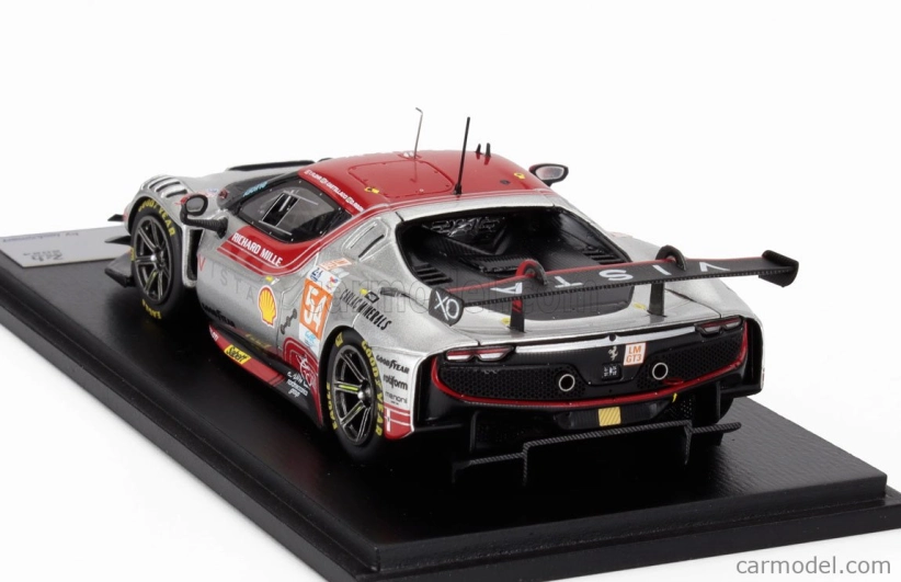 Looksmart Ferrari 296 Gt3 3.0l Turbo V6 Team Vista Af Corse N 54 24h Le Mans 2024 Davide Rigon - Francesco Castellacci - Thomas Flohr 1:43 Silver Red