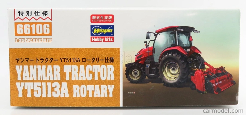 Hasegawa Yanmar Yt5113a Tractor With Rotary Trailer 1:35 /