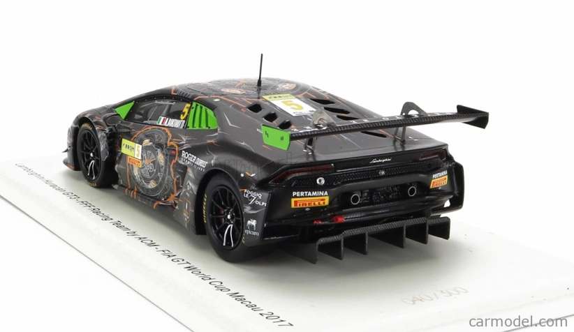 Spark-model Lamborghini Huracan Gt3 Team Fff Racing N 5 Fia Gt World Cup Macau 2017 M.bortolotti 1:43 Black