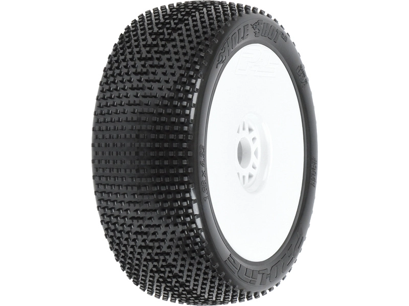 Kolesá Pro-Line 3,3", pneumatiky Hole Shot 2.0 S3 Buggy, disk H17 biely (2)
