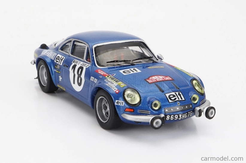 Ixo-models Renault Alpine A110 1800s N 18 Winner Rally Montecarlo 1973 1:43, modrá
