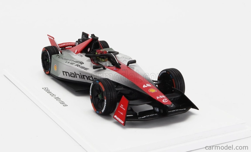 Spark-model Mahindra Formula-e M9 Electro Team Mahindra Racing N 48 Season 2023-2024 Edoardo Mortara 1:43 Stříbrná Červená Černá