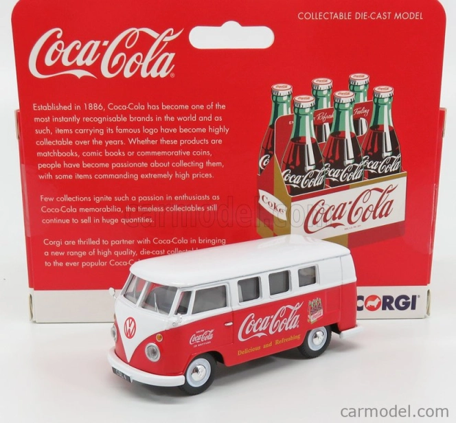Corgi Volkswagen T1 Camper Van Coca-cola 1961 1:43 Červená Bílá