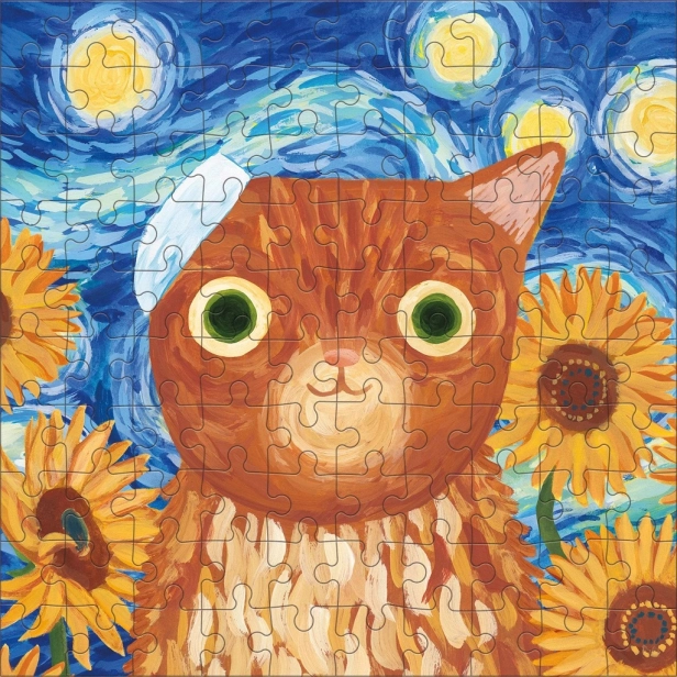Mudpuppy Puzzle Vincat van Gogh umenie mačky v plechovke 100 dielikov