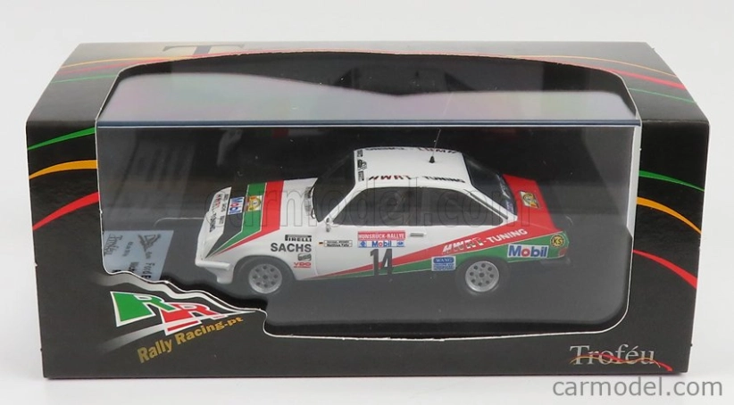 Trofeu Ford england Escort Mkii Rs 2000 N 14 Rally Hunsruck 1984 M.werner - M.feltz 1:43 Biela červená zelená