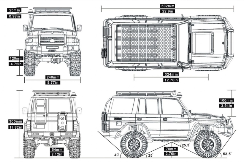 RC auto Rescuer 1/10 súprava 2,4 GHz, biela