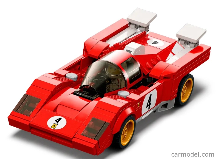 Lego Ferrari Lego Speed Champion - 512m N 4 Racing 1970 - 291 Pezzi - 291 Pieces Red