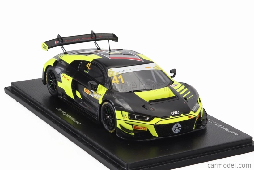 Spark model Audi R8 Lms Gt3 Team Audi Sport Asia Absolute N 41 7th Fia Gt World Cup Macau 2023 Christopher Haase 1:43 Yellow Black