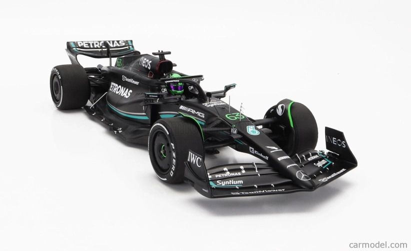 Minichamps Mercedes gp F1 W14 Team Mercedes-amg Petronas Formula One N 63 7th Bahrain Gp With Pit Board 2023 George Russell 1:18 Matt Black