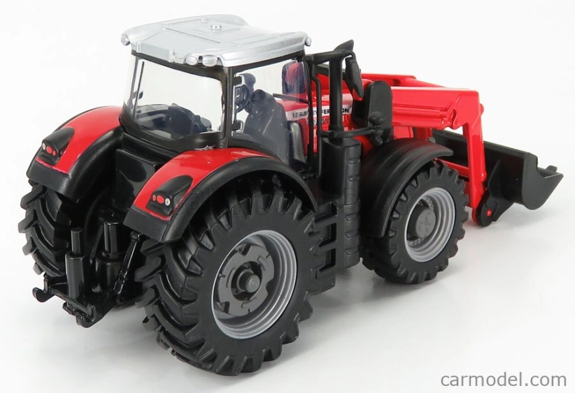 Bburago Massey ferguson 8740s Tractor With Front Loader Scraper 1:50 Red