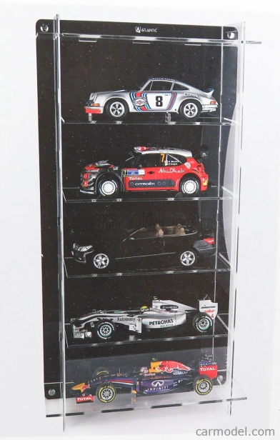 Atlantic Vetrina display box Espositore - For 5 Cars 1/18 Lungh.lenght Cm 36.8 X Largh.width Cm 12.5 X Alt.height Cm 70.0 (altezza Utile Tra I Ripiani Cm 12.0 Inner Height Among Shelves) 1:18 Plastový Displej