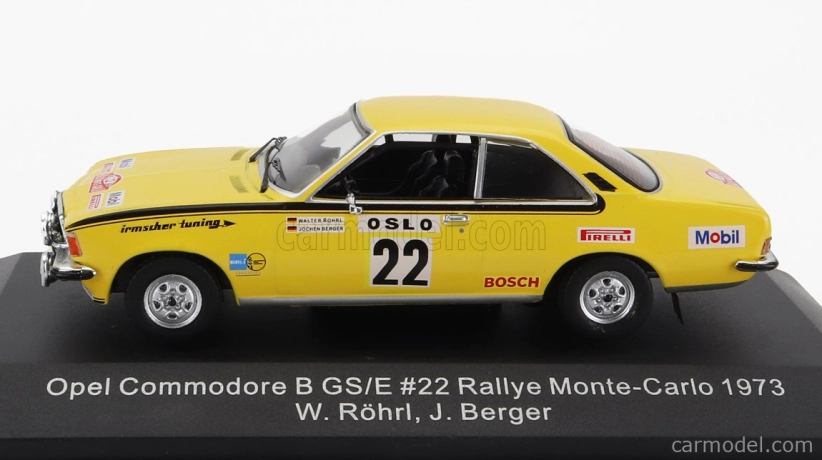 Cmr Opel Commodore B Gs/e (night Version) N 22 Rally Montecarlo 1973 W.rohrl - J.berger 1:43 Žlutá