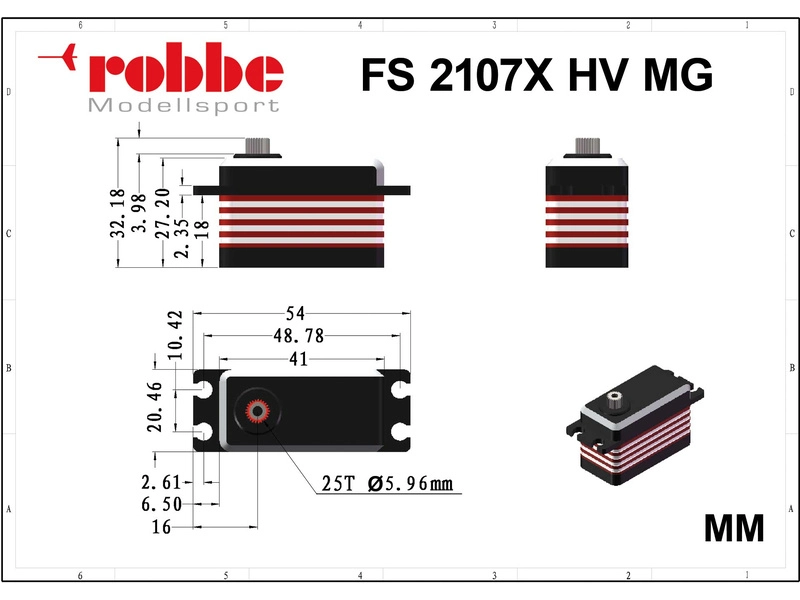 Robbe servo FS 2107X HV 21kg.cm 0.070s/60° MG Brushless 25T