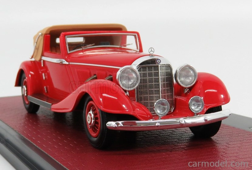 Matrix modely v mierke Mercedes benz 500k By Corsica Dhc Cabriolet Open 1935 1:43 Červená