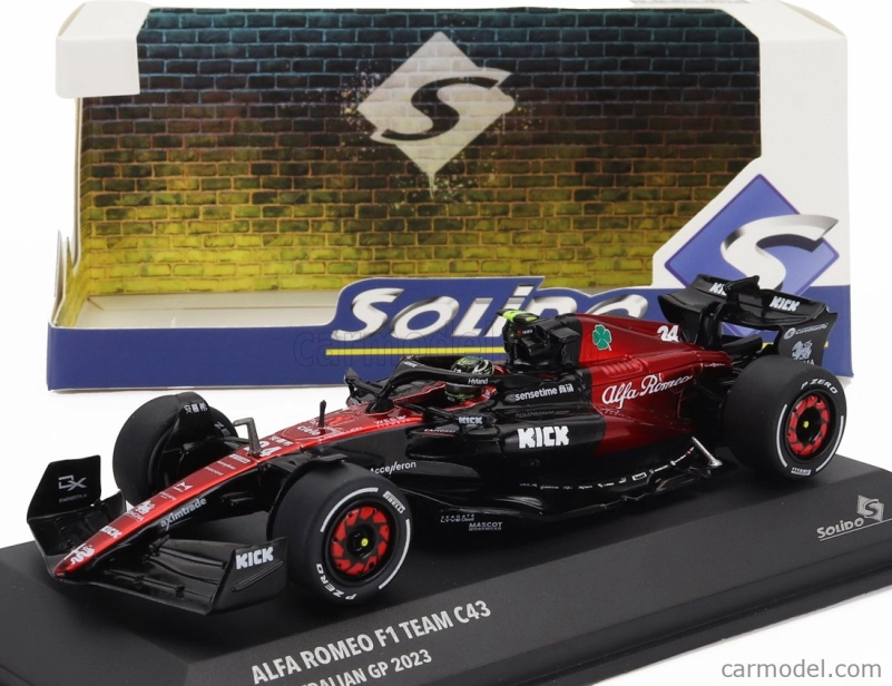 Solido Alfa romeo F1 C43 Team Stake N 24 Australian Gp 2023 Guanyu Zhou 1:43 Černá Červená