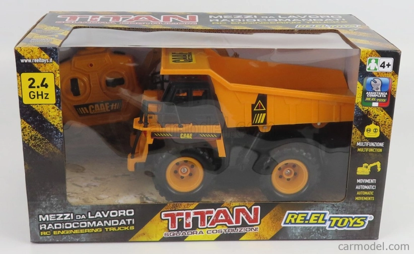 Re-el toys Case Titan Dumper Cassone Ribaltabile Cava Mineraria - Mining Truck 2013 1:24 Žlutá Černá