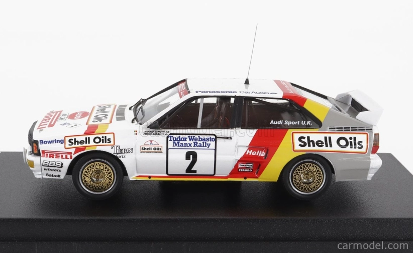 Trofeu Audi Quattro Sport N 2 Manx Isle Of Man Rally 1985 H.demuth - E.radaelli 1:43 Biela červená žltá