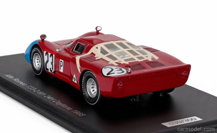 Spark-model Alfa romeo T33.2 Team Autodelta Spa N 23 24h Daytona 1968 Mario Andretti - Lucien Bianchi 1:43 Červená Modrá