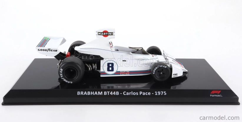 Edicola Brabham F1 Bt44b Team Martini Racing N 8 Season 1975 Carlos Pace - Con Vetrina - s vitrínou 1:24 biela