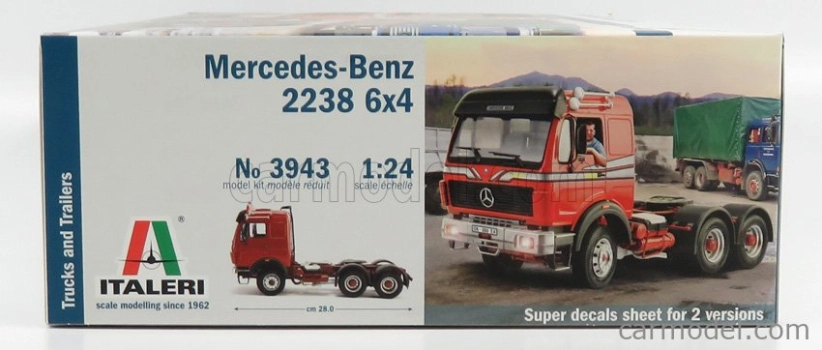 Italeri Mercedes benz 2238 6x4 Tractor Truck 3-assi 1990 1:24 /