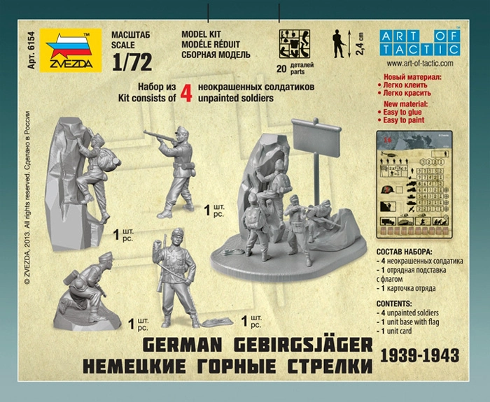 Zvezda figurky - němečtí Gebirgsjäger (1:72)
