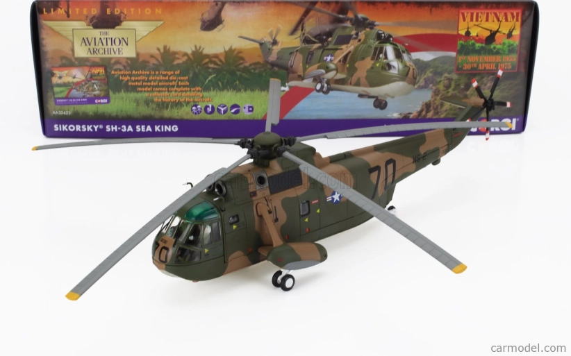 Corgi Sikorsky Sh-3a Sea King Hs-2 Golden Falcons Uss Hornet Helicopter Military 1963 1:72 Vojenská Kamufláž