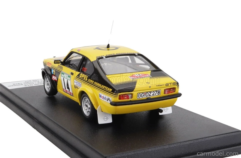 Trofeu Opel Kadett Gte (nočná verzia) N 14 Rally Portugal 1978 Achim Warmbold - Claes Billstam 1:43 Žltá čierna
