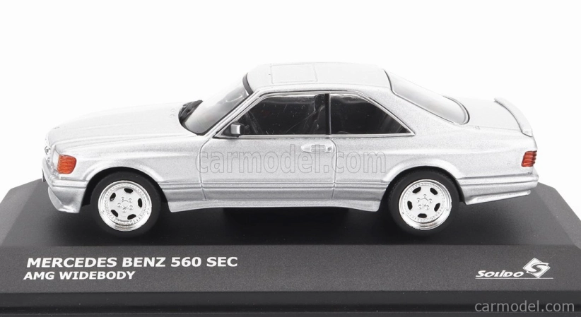Solido Mercedes benz S-class 560sec Amg (c126) Wide Body 1990 1:43 Strieborný