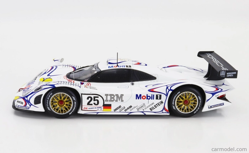 Werk83 Porsche 911 Gt1-98 3.2l Turbo Team Porsche Ag Mobil-1 N 25 2nd 24h Le Mans 1998 Uwe Alzen - Jorg Muller - Bob Wollek 1:18 Biela Modrá Červená
