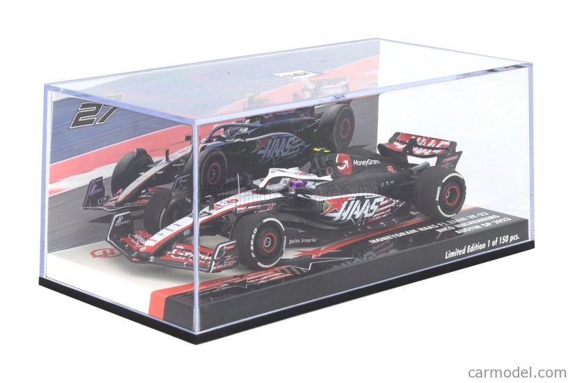 Minichamps Haas F1  Vf-23 Team Moneygram Haas N 27 Austin Usa Gp 2023 Nico Hulkenberg 1:43 Bílá Černá Červená