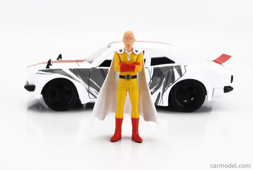 Jada Mazda Rx-3 With One Punch Saitama Figure 1974 1:24 Bílá Červená Žlutá