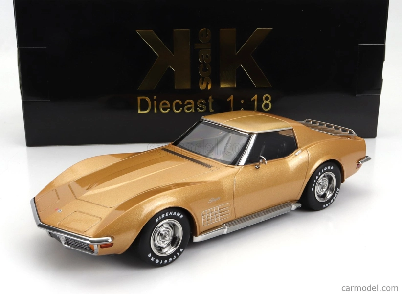 Chevrolet Corvette C3 1972 v mierke Kk - s odnímateľnou strechou 1:18 Gold Met