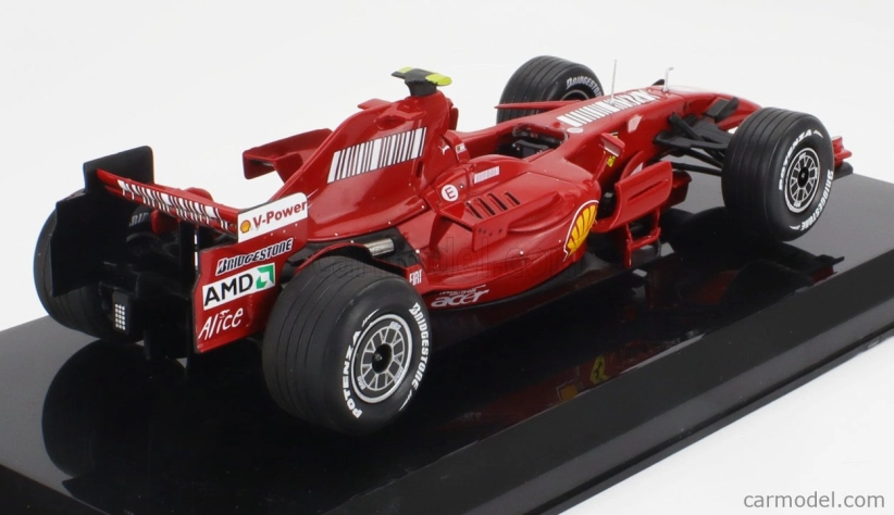 Edicola Ferrari F1 F2007 N 6 World Champion Season 2007 Kimi Raikkonen - Con Vetrina - With Showcase 1:24 F-1 Red Met