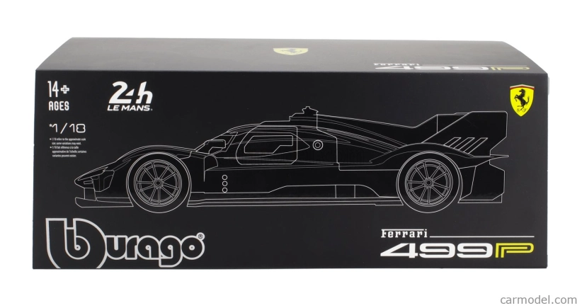 Bburago Ferrari 499p 3.0l Turbo V6 Team Ferrari Af Corse N 50 Winner 24h Le Mans 2024 Antonio Fuoco – Miguel Molina – Nicklas Nielsen – Con Vetrina – With Showcase 1:18 Red
