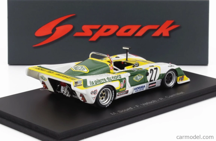 Spark-model Chevron B36 2.0l S4 Team Societe Racing N 27 24h Le Mans 1979 Marc Sourd - Florian Vetsch - Robert Carmillet 1:43 Bílá Černá Žlutá