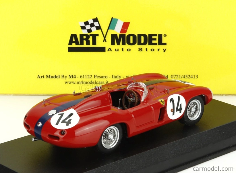 Art-model Ferrari 750 Monza 3.0l Spider N 14 Team Mike Sparken 24h Le Mans 1955 Masten Gregory - Michel Pobejersky (mike Sparken) 1:43 Červená Modrá