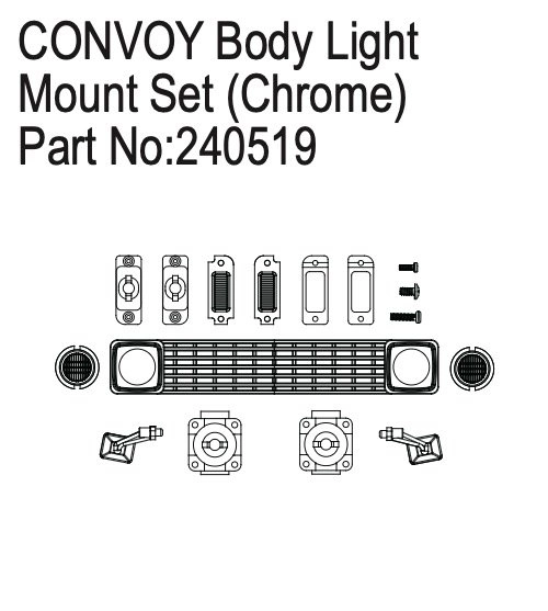HBP240519 - Body Light Mount Set for Convoy, Chrome