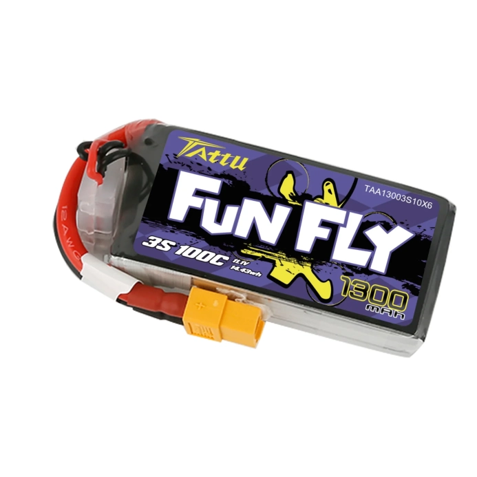 Tattu akumulátor LiPo Funfly Series 1300mAh 11.1V 100C 3S1P XT60 Plug | RCprofi.cz
