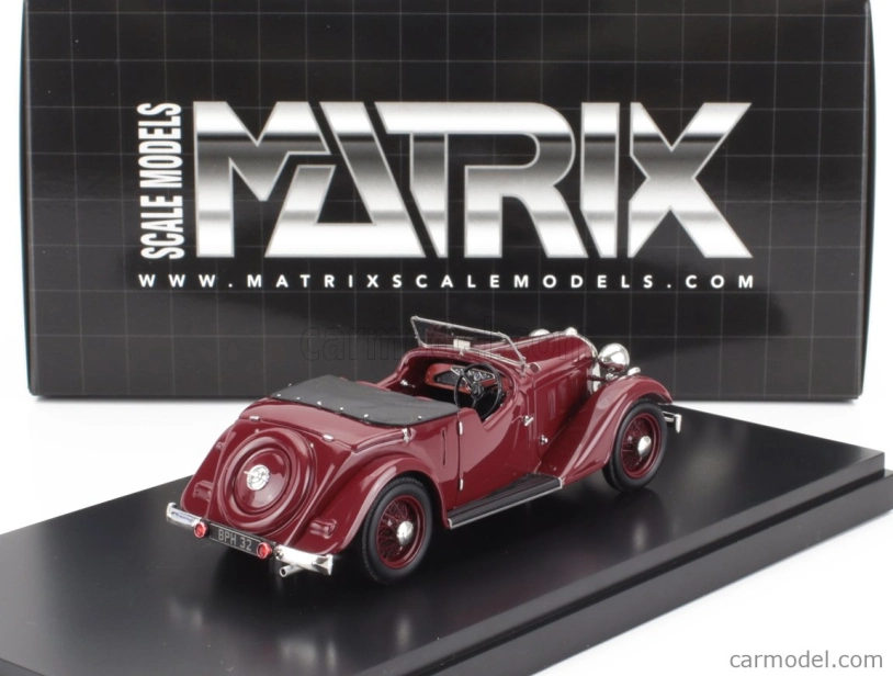 Modely v mierke Matrix Rover 12hp (p1) Tourer Cabriolet Open 1934 1:43 Bordeaux