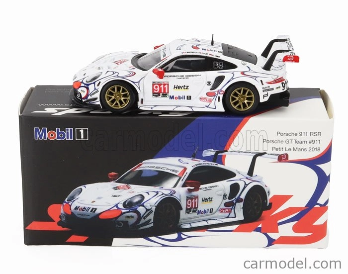 Spark-model Porsche Set 2x 911 991 Rsr Team Porsche Gt N 911 Winner Gtlm Class Petit Le Mans 2018 P.pilet - N.tandy - F.makowiecki + N 912 2nd Gtlm-class Petit Le Mans 2018 E.bamber - L.vanthoor - M.jaminet 1:64 Bílá