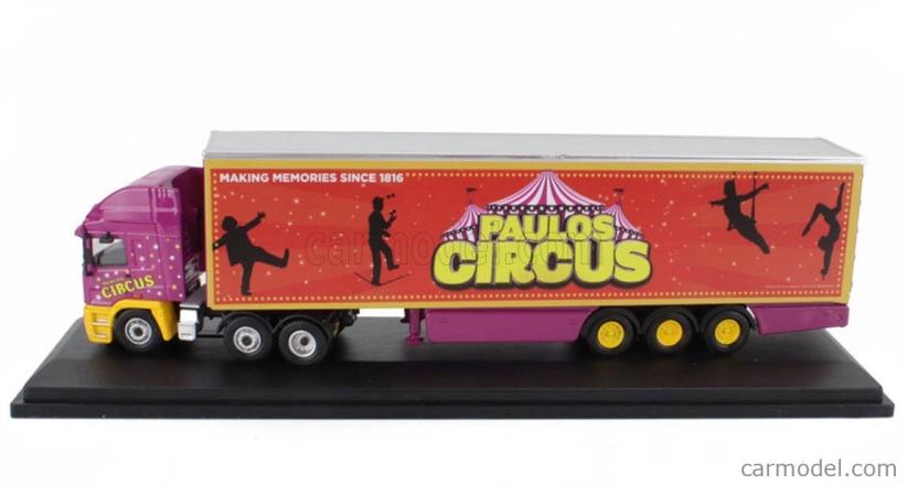 Oxford-models DAF Truck Paulos Circus 1985 1:76 Oranžová Fialová Žlutá