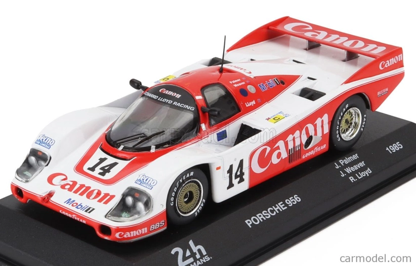 Edicola Porsche 956 2.6l Twin Turbo Team Richard Lloyd Racing N 14 2nd 24h Le Mans 1985 Jonathan Palmer - James Weaver - Richard Lloyd 1:43 Bílá Červená