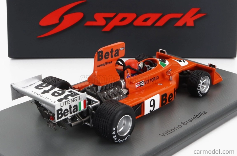 Spark-model March F1 751 Beta N 9 Winner Austrian Gp 1975 Vittorio Brambilla 1:43 Červená