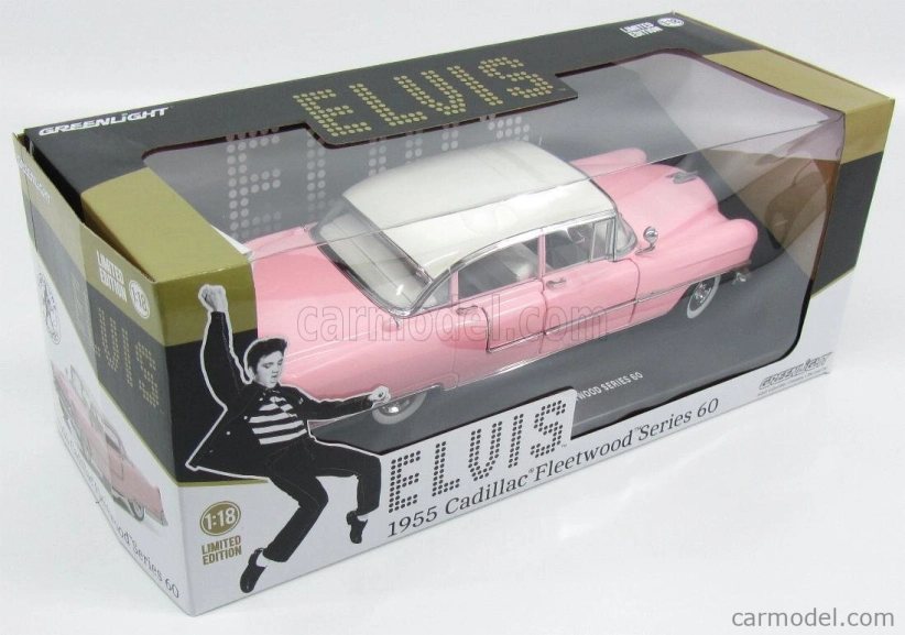 Greenlight Cadillac Fleetwood Series 60 1955 - Personal Car Elvis Presley 1:18 Růžová Bílá