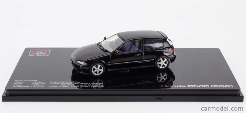 Lcd-model Honda Civic Sir Ii Eg6 Vtec 1993 1:43 Black